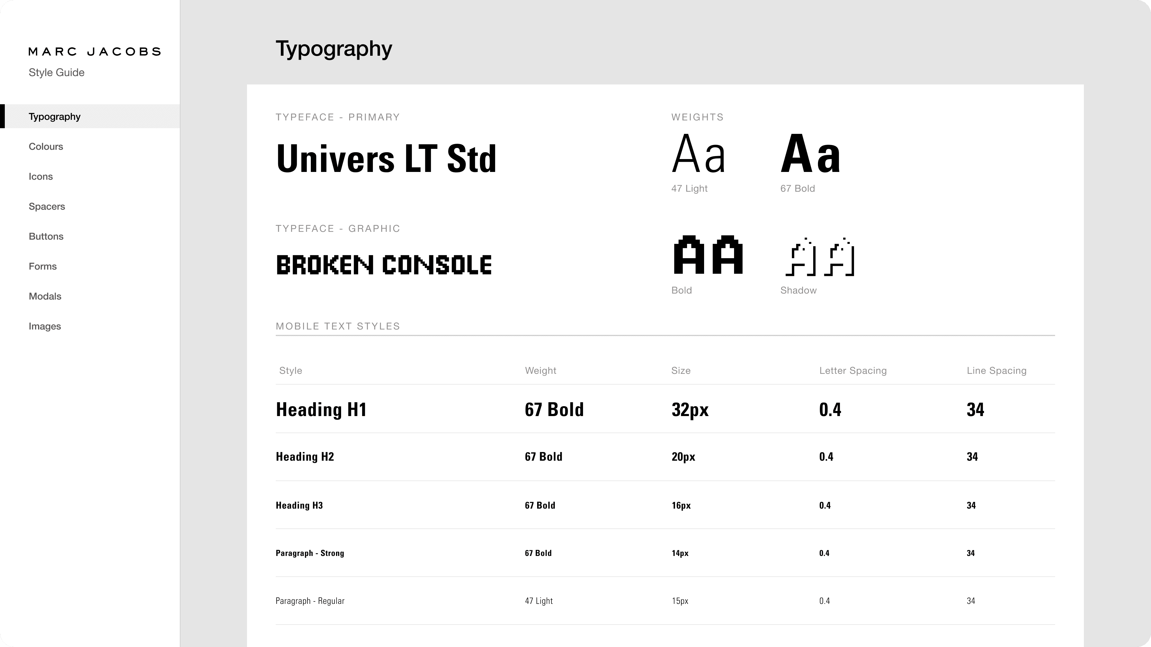 Style Guide Typography